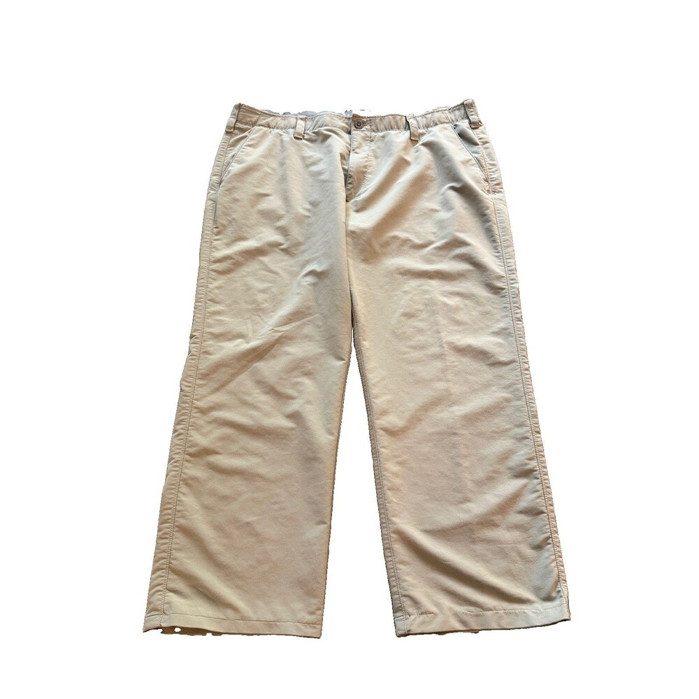 Under Armour Mens Golf Pants Khaki Brown Performance Stretch Hemmed 42x27
